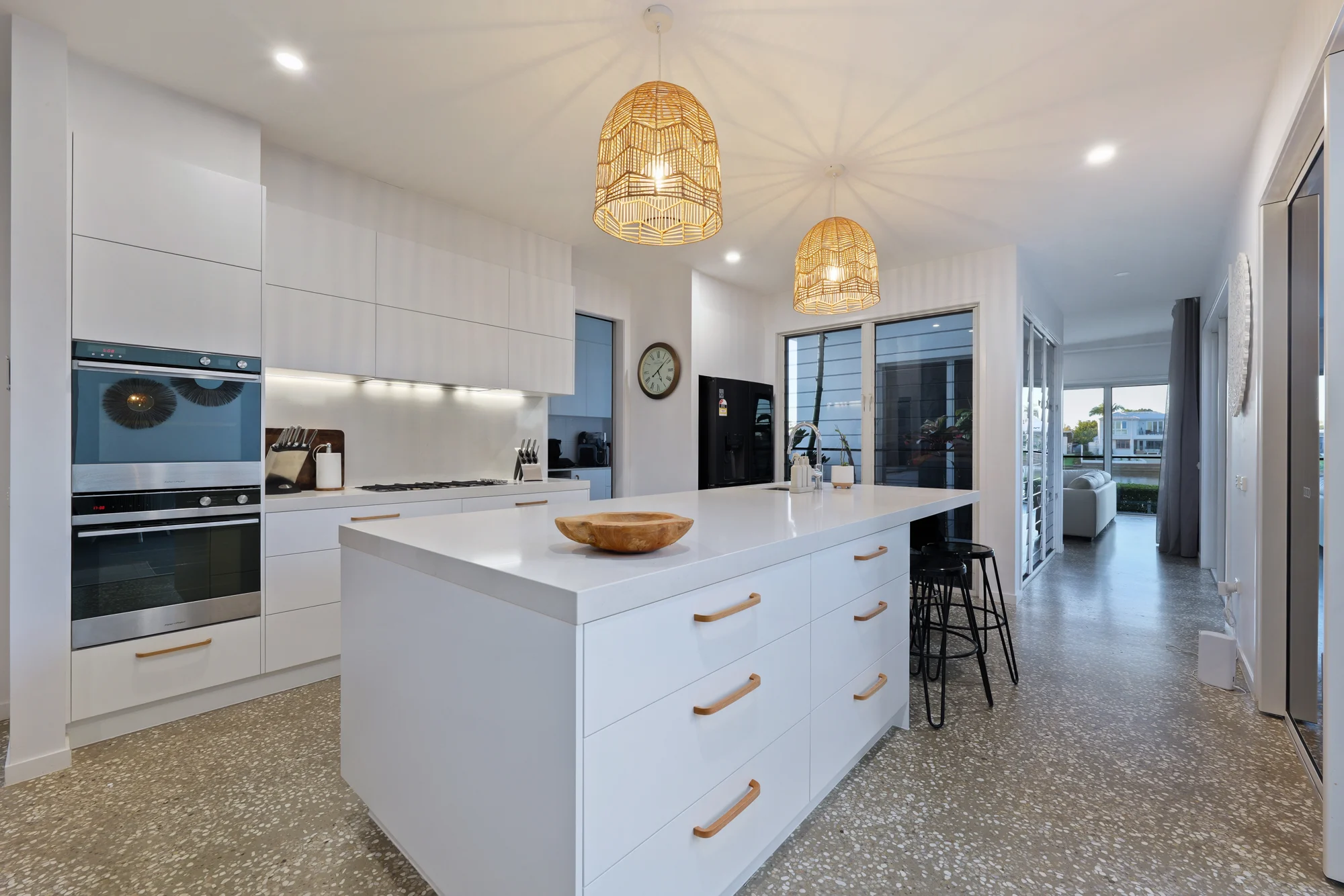 Kitchen island and indoor-outdoor flow