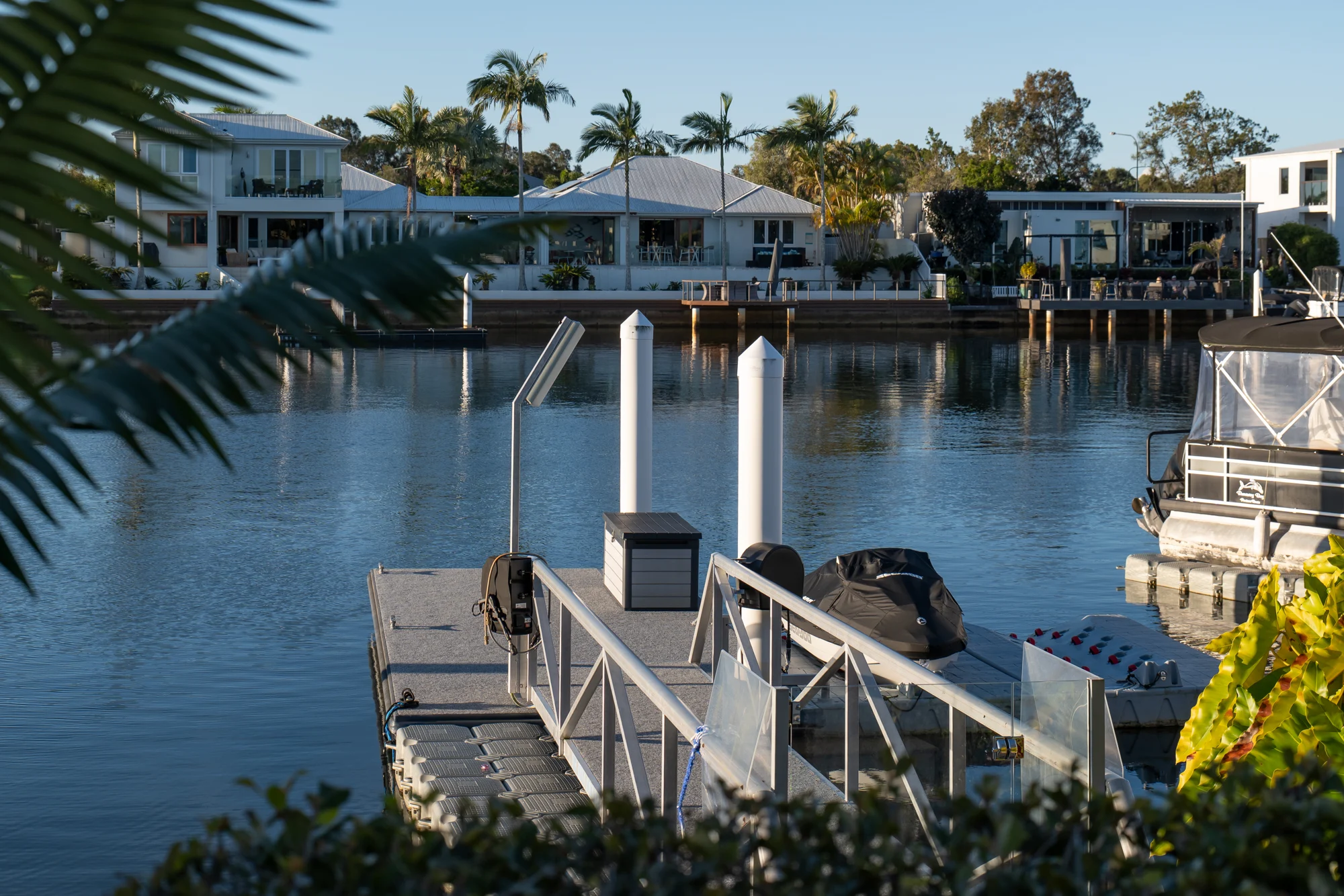 Private pontoon on the canal
